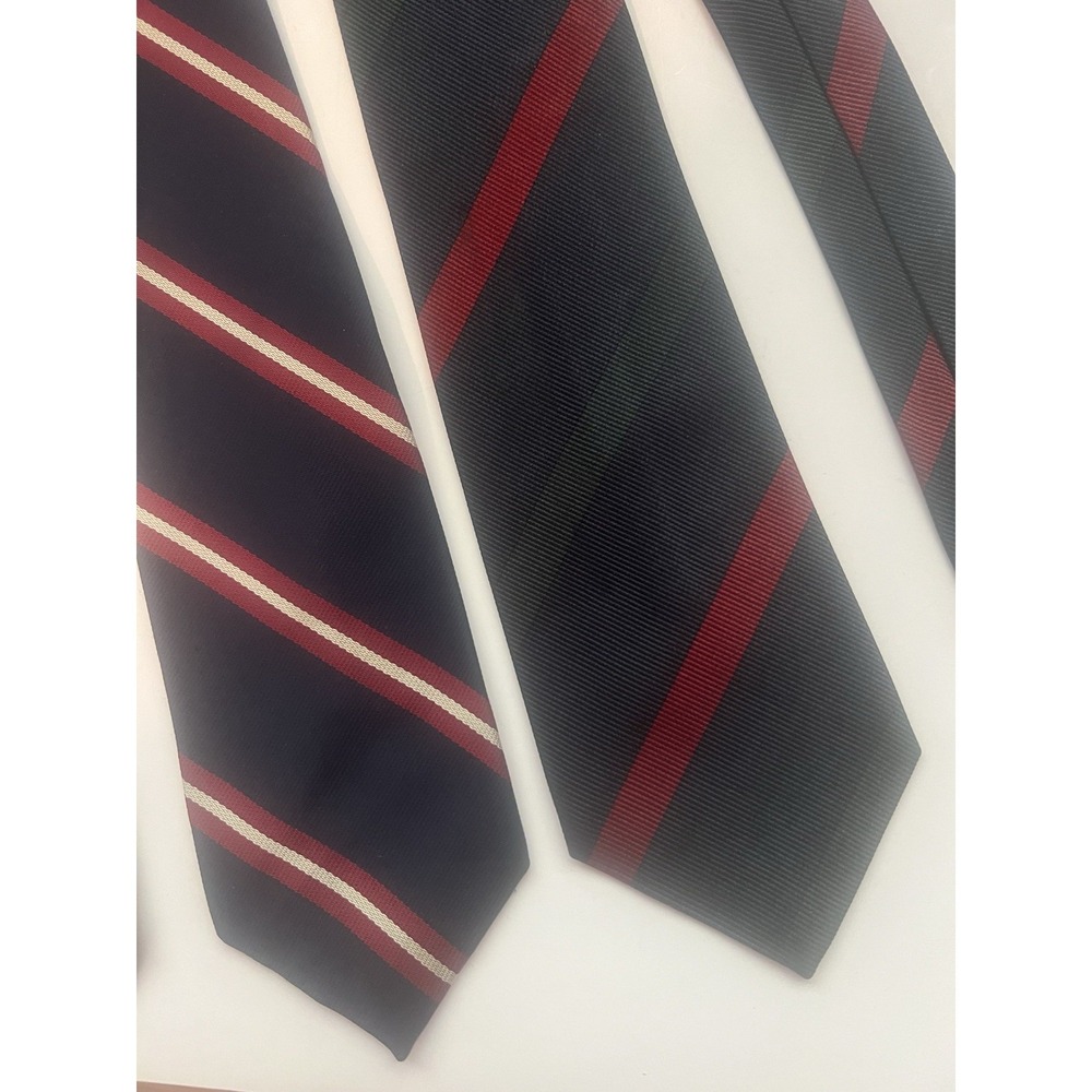 Jaeger Italian Green Red Blue Stripe‎ Men's Silk Tie Lot